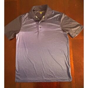 Greg Norman Play Dry Mens Small Navy Blue Striped Golf Polo Shirt TL112244